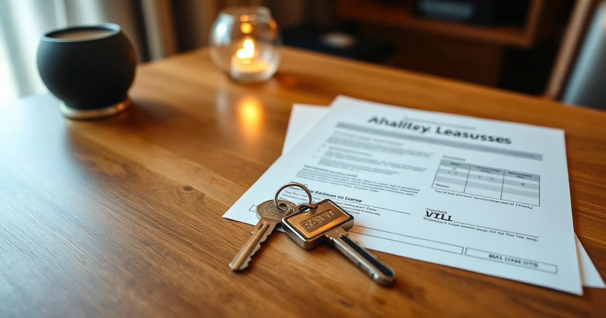 Thai rental lease paperwork and apartment keys representing tenant rights and legal protection in Thailand